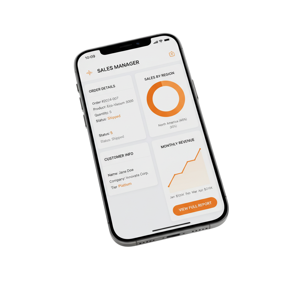 InventoryVerse Sales Management on iPhone 15